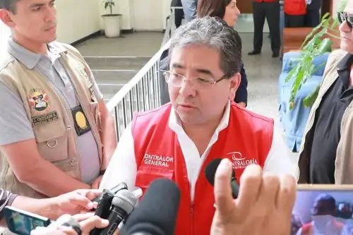 El contralor general, Nelson Shack, durante una visita de trabajo en la región La Libertad.