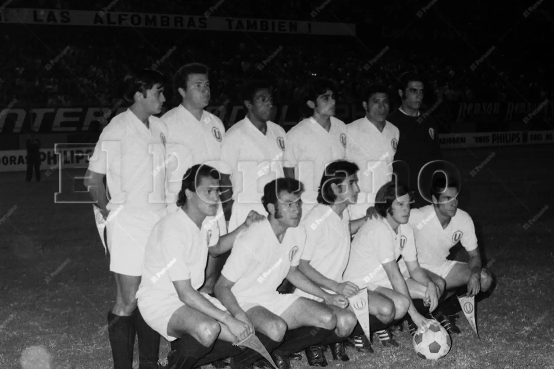 Lima 17 de mayo 1972 / El equipo de Universitario de Deportes que igualó sin goles con Independiente de Avellaneda en la primera final de la Copa Libertadores en el Estadio Nacional. 
Foto: Archivo Histórico de El Peruano