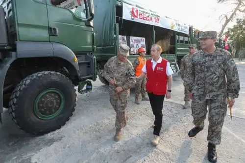 Ministro de Defensa presentó hoy en Piura el convoy de acción cívica del Ejército para apoyar a población vulnerable de esa región.