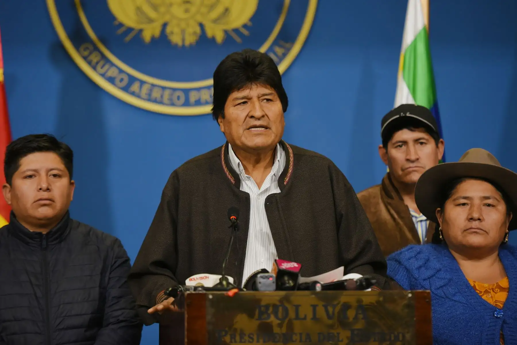 En conferencia de prensa, el presidente Evo Morales, convoca a nuevas elecciones generales en Bolivia. Foto: Agencia Boliviana de Información