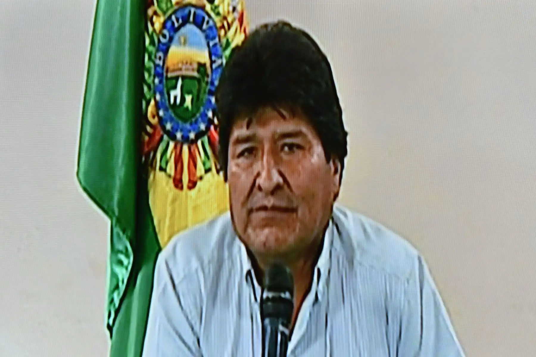 Captura tomada de un video entregado por Bolivia TV que muestra al presidente boliviano Evo Morales anunciando su renuncia en un discurso televisado desde Cochabamba, Bolivia.
Foto: AFP