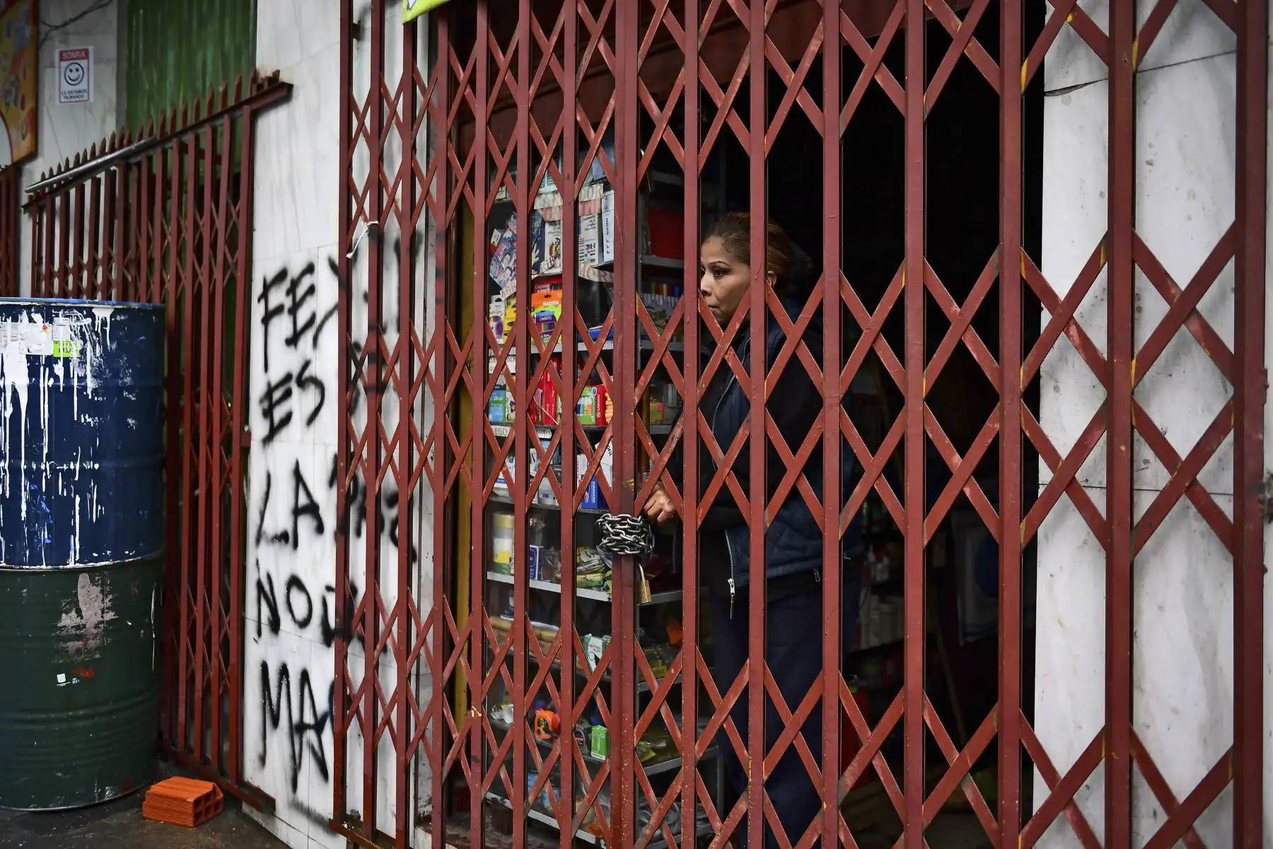 Imágenes en la Paz , tras las protestas contra el presidente Evo Morales.
 Foto: AFP