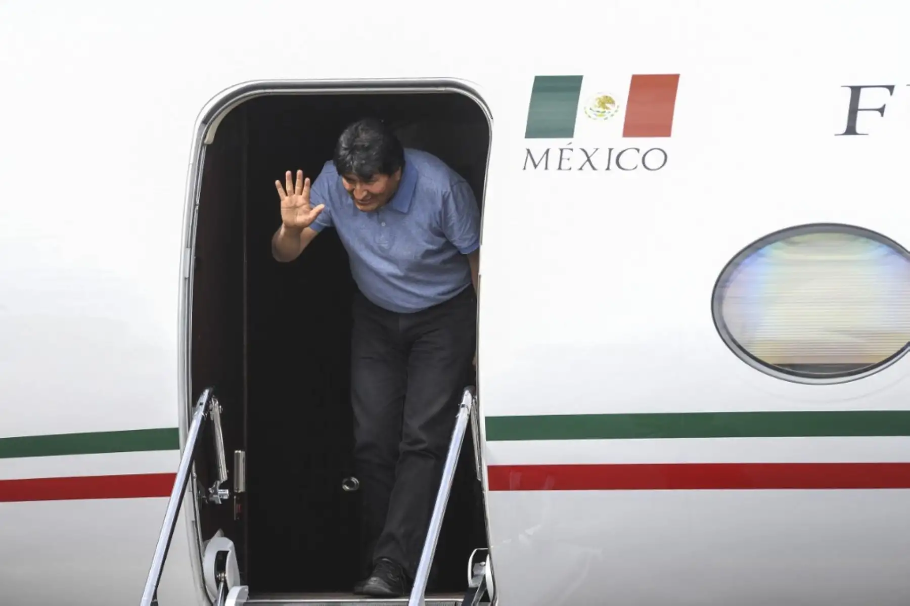 Evo Morales llega a México tras recibir asilo político. Foto: AFP