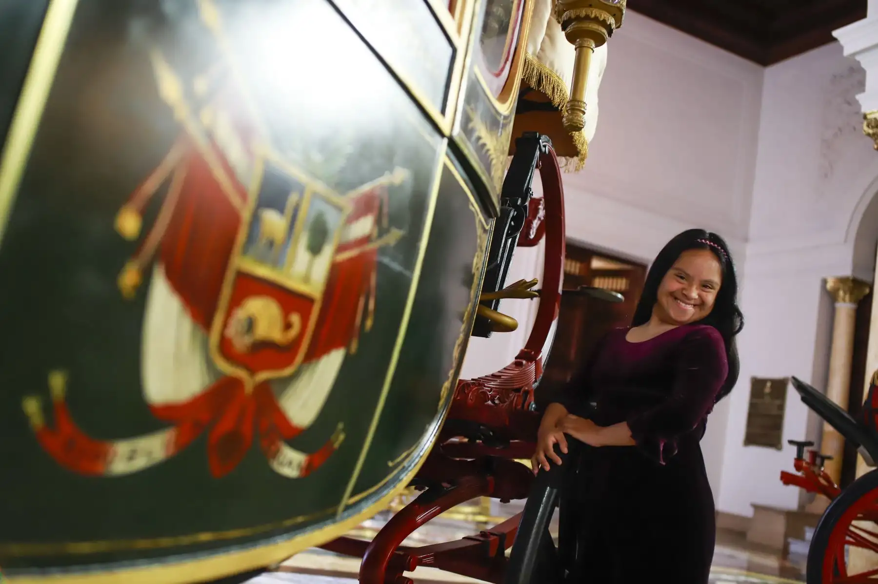 Gabriella Carlos, por sus logros más recientes. Este año fue reconocida como mejor deportista con habilidades diferentes. Foto: ANDINA/ prensa Presidencia