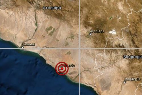 Un temblor de magnitud 4.0, con una profundidad de 20 kilómetros, remeció esta tarde la región Arequipa, informó el Centro Sismológico Nacional del Instituto Geofísico del Perú. ANDINA/Difusión