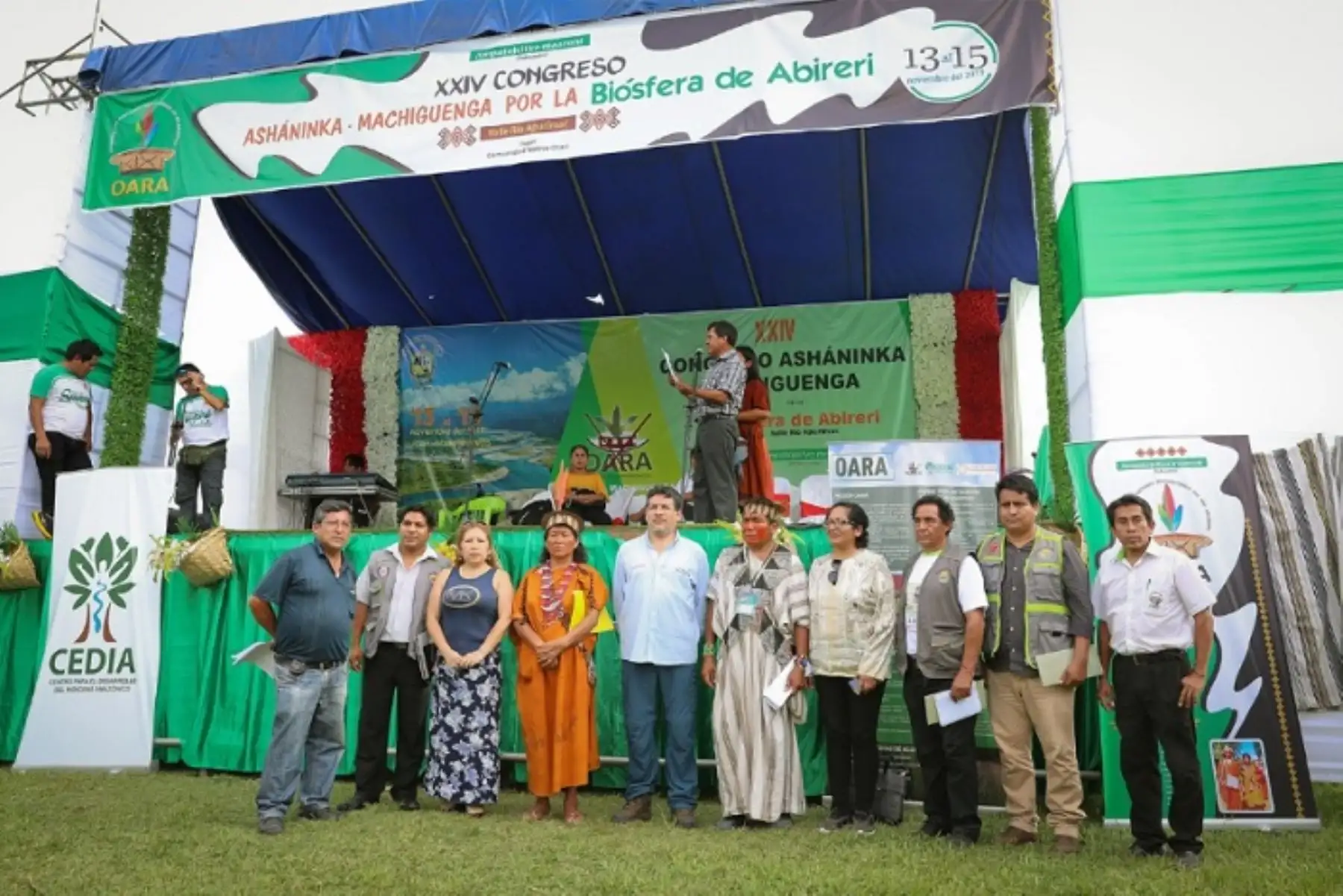 presidente ejecutivo de Devida, Rubén Vargas Céspedes, durante su participación en el XXIV Congreso Asháninka Machiguenga de la Biósfera de Abireri del Valle Río Apurímac.