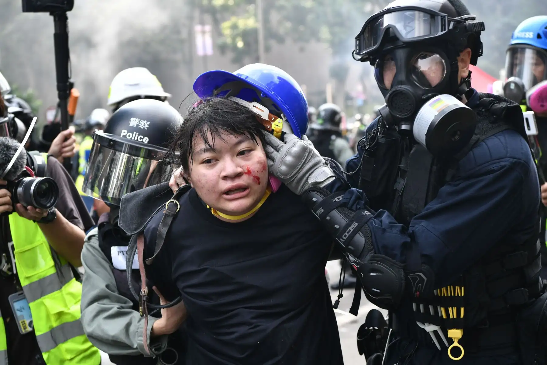 Alrededor de 60 personas fueron arrestadas en el Museo de Ciencia, cerca del campus universitario, según informó la emisora RTHK. Foto: AFP