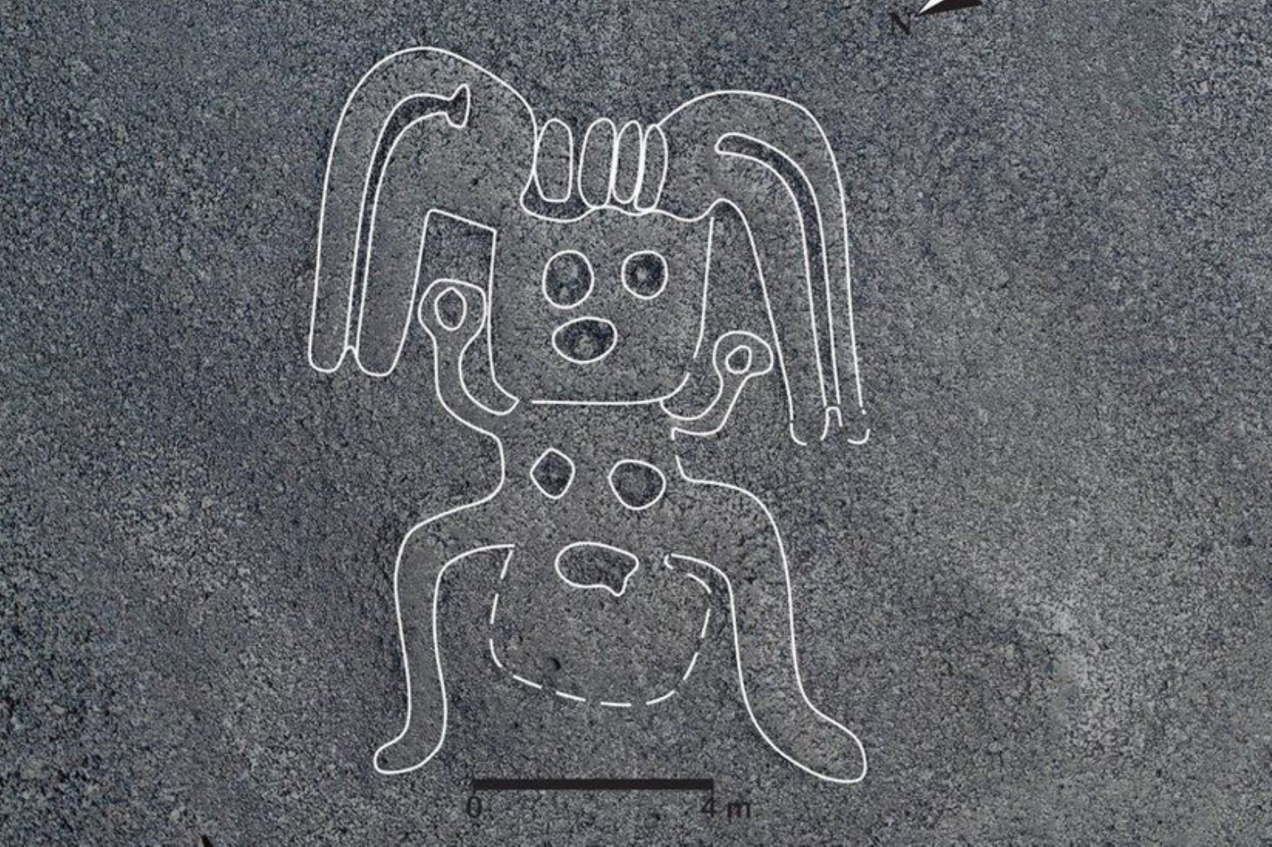 Figura de humanoide sorprende entre los 143 geoglifos descubiertos en Nasca, afirma BBC Mundo. Foto: Universidad de Yamagata