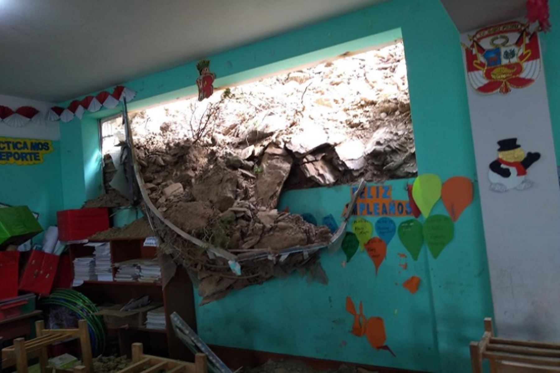 El deslizamiento de un cerro en la provincia liberteña de Pataz se registró en la madrugada y no causó daños personales.