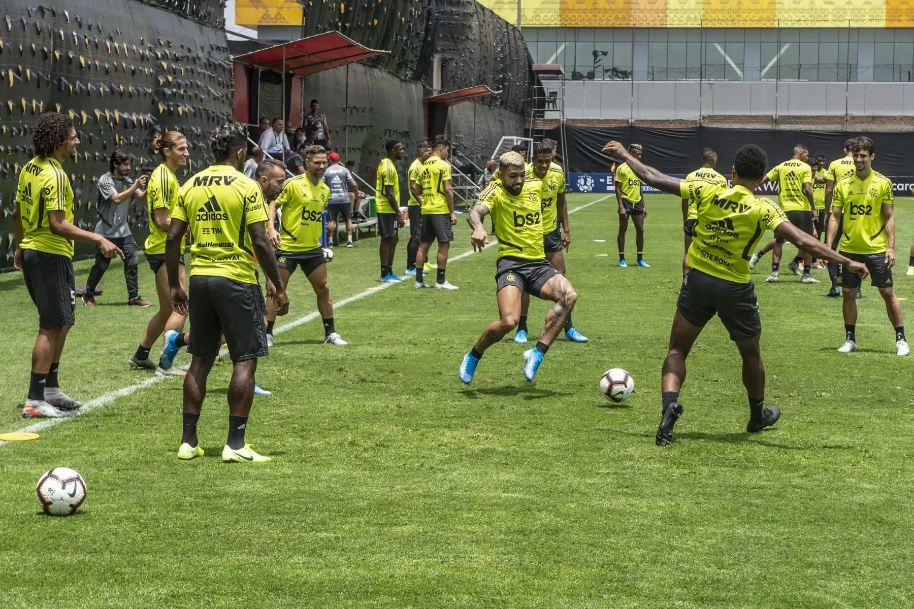 Entrenamiento del Flamengo en Lima para la final de la Copa Libertadores. Foto: AFP