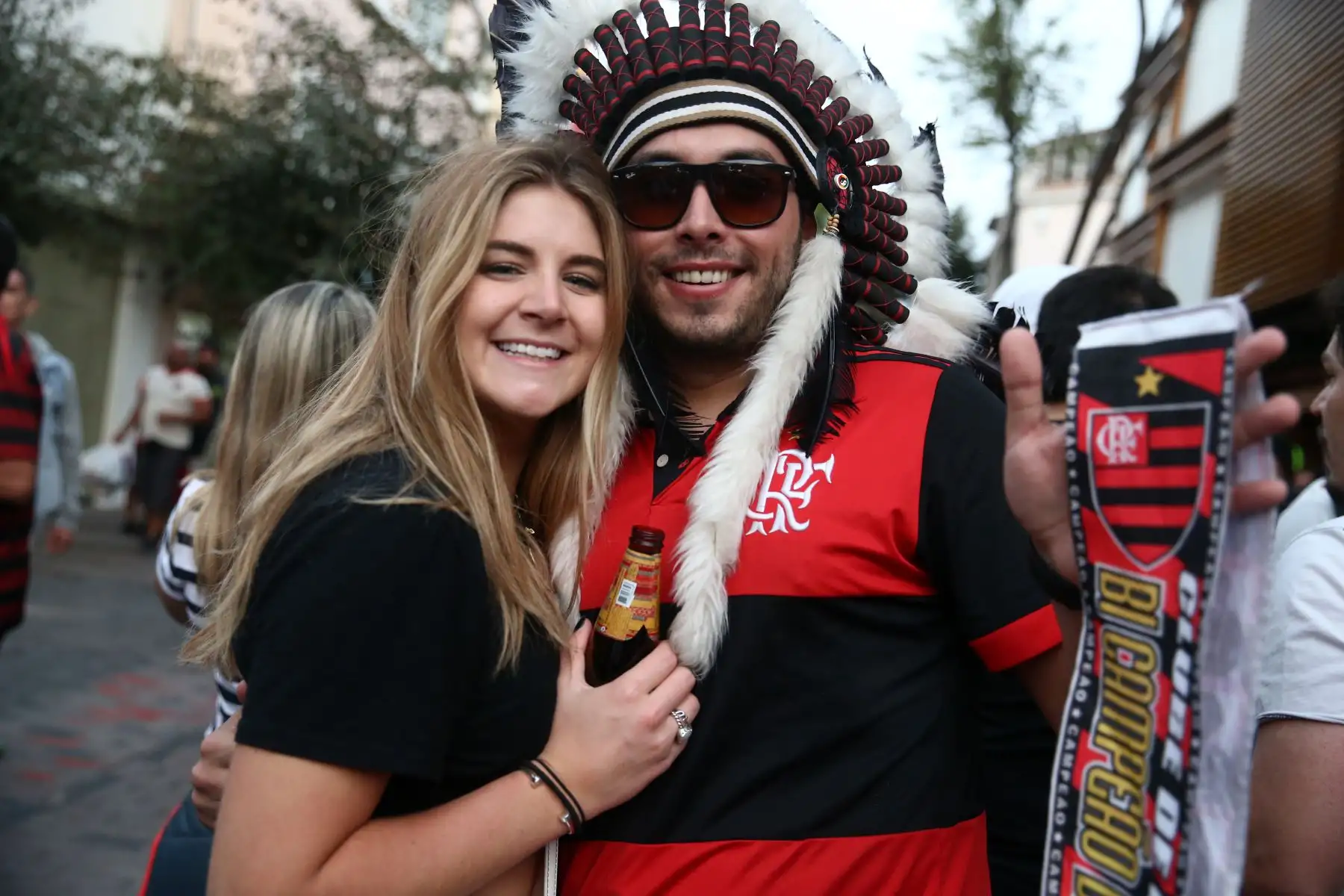 Más de un centenar de hinchas de Flamengo y River Plate en Lima. Foto: ANDINA/Vidal Tarqui