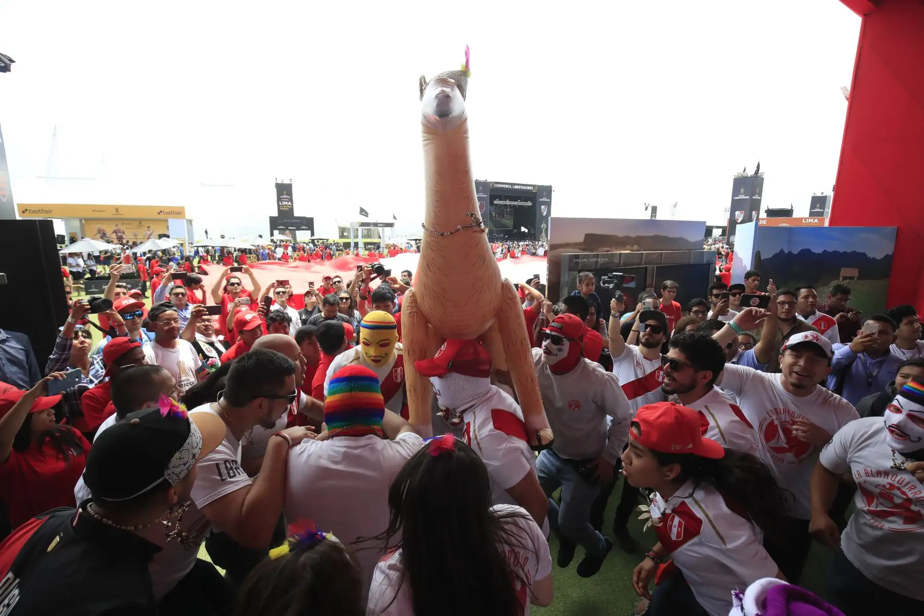 Banderazo en el Fan Fest de la Costa Verde por la Copa Libertadores que se jugará en Perú.

Foto: Andina/Juan Carlos Guzmán Negrini