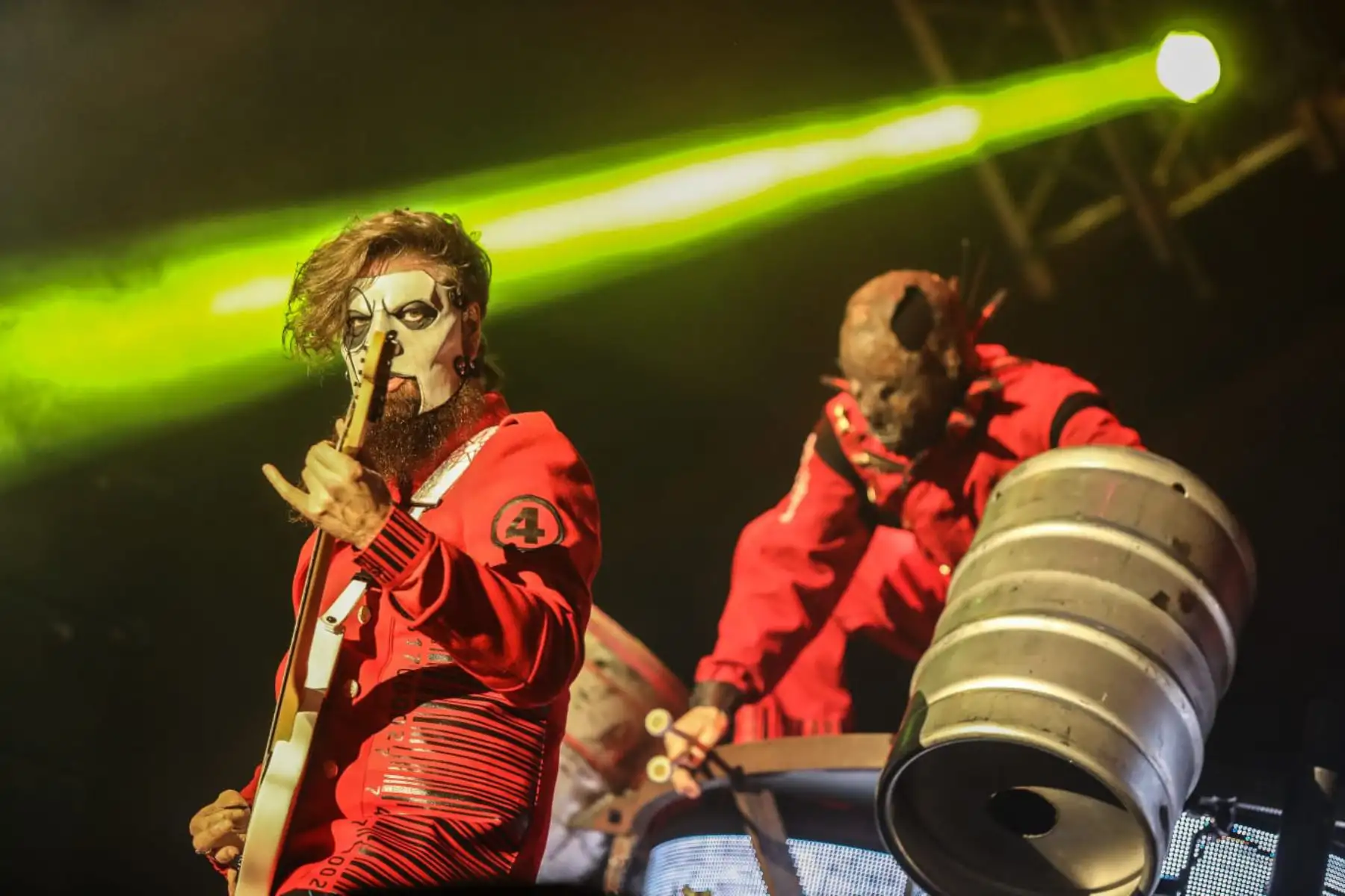 Slipknot, banda americana de metal alternativo  en  el "Vivo X el Rock" en el estadio San Marcos. Foto: ANDINA/Andrés Valle