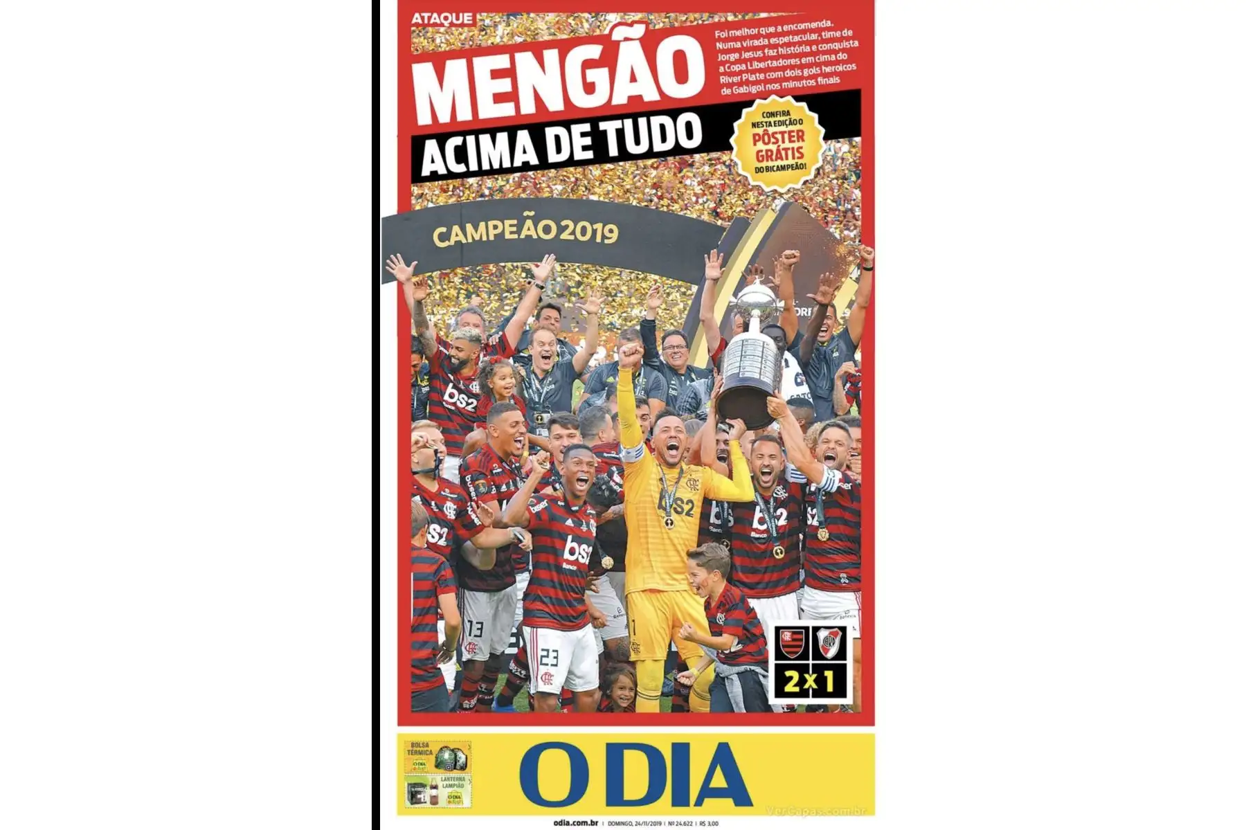 Las portadas de los diarios brasileños y portugueses destacan el histórico triunfo de Flamengo tras ganar la Copa Libertadores 2019 en Lima.