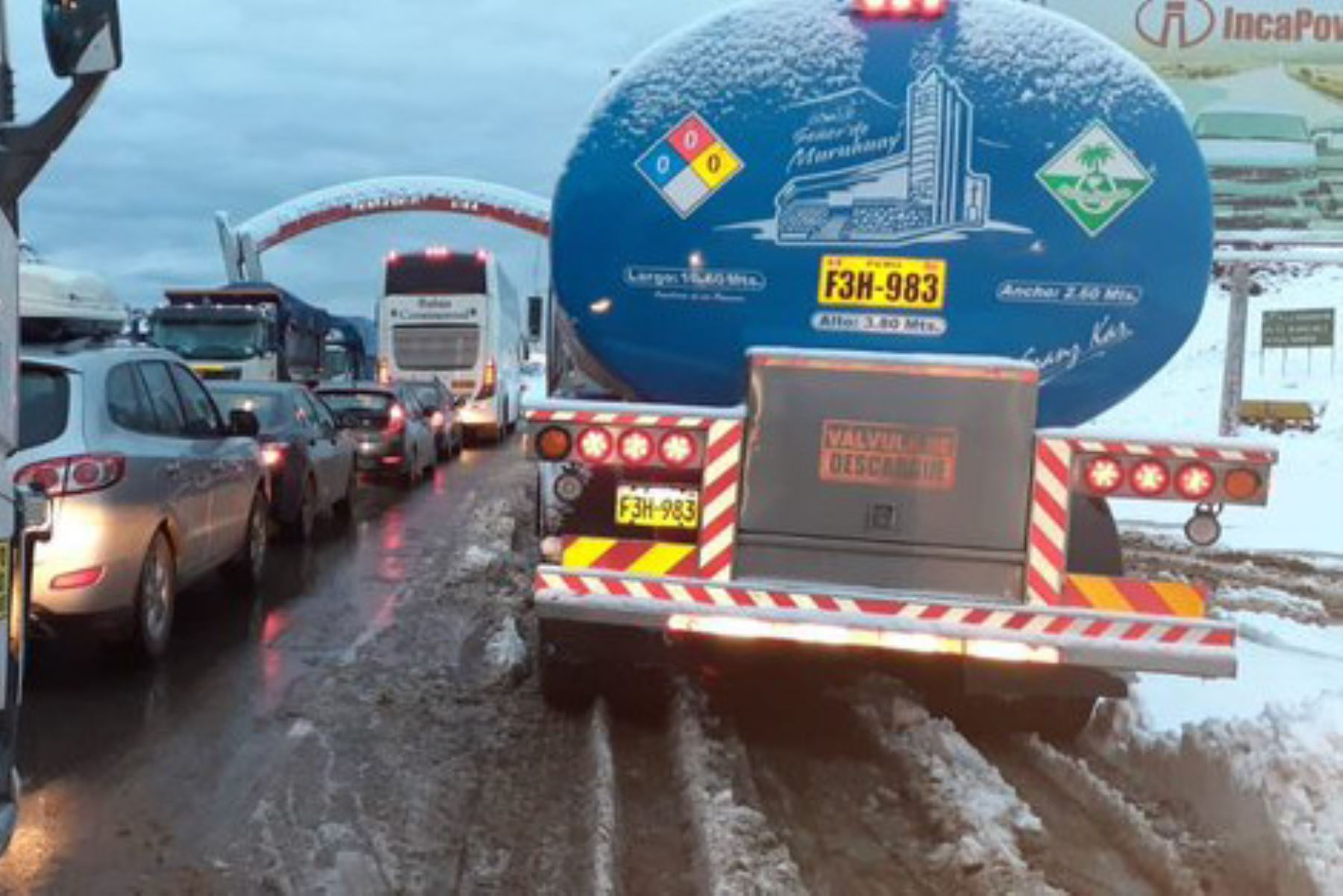 El tránsito en la carretera Central se desarrolla con normalidad luego que ayer se registrara una caída de nieve a la altura de Ticlio. ANDINA/Difusión