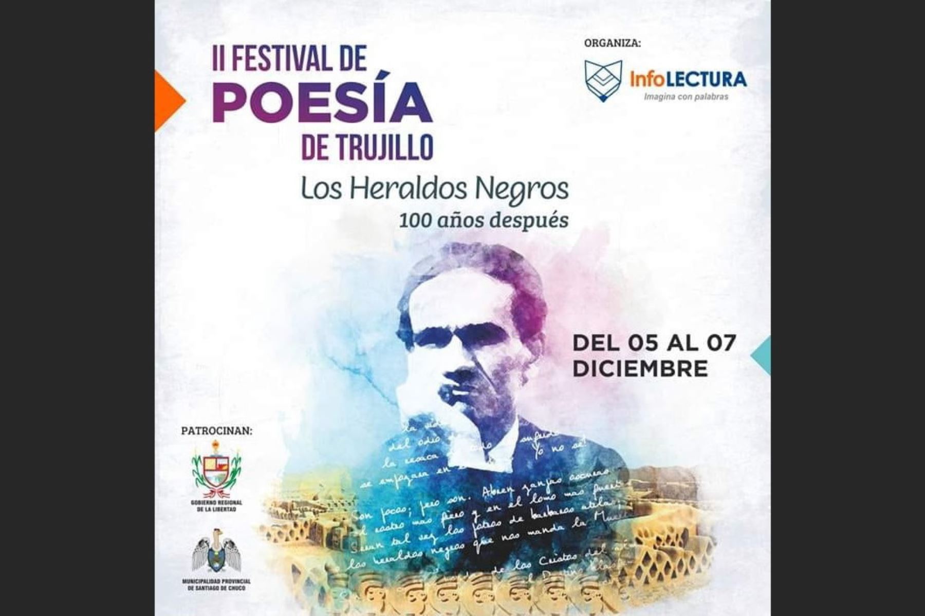 En Festival de Poesía en homenaje a César Vallejo se obsequiarán 1,000 ejemplares del poemario Los heraldos negros.