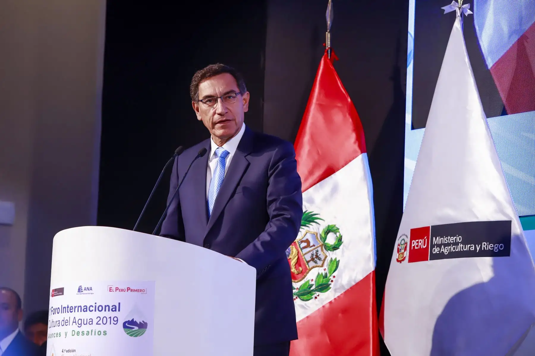 Presidente de la República, Martín Vizcarra, en I Foro Internacional "Cultura del Agua". Foto:ANDINA/ Presidencia