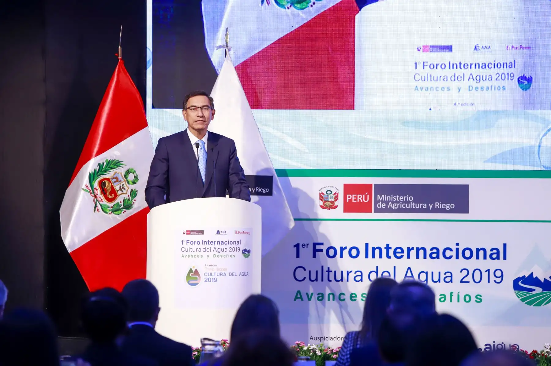 Presidente de la República, Martín Vizcarra, en I Foro Internacional "Cultura del Agua". Foto:ANDINA/ Presidencia
