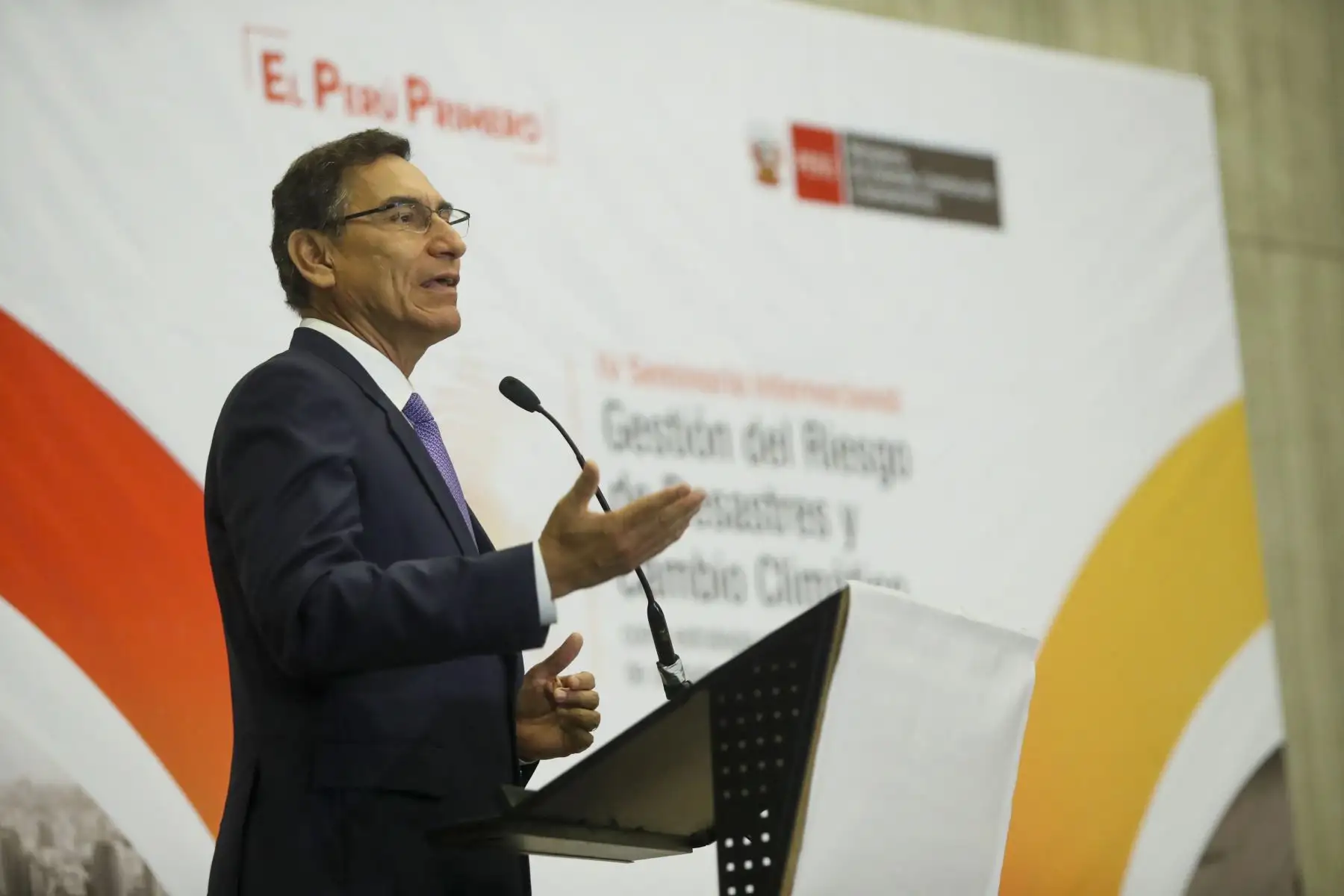 Jefe del Estado, Martin Vizcarra, participó en la Inauguración del IV Seminario Internacional: “Gestión Del Riesgo de Desastres como Estrategia para el Desarrollo De Ciudades Seguras y Resilientes”, organizado por el Ministerio de Vivienda Construcción y Saneamiento.Foto: ANDINA/Prensa Presidencia