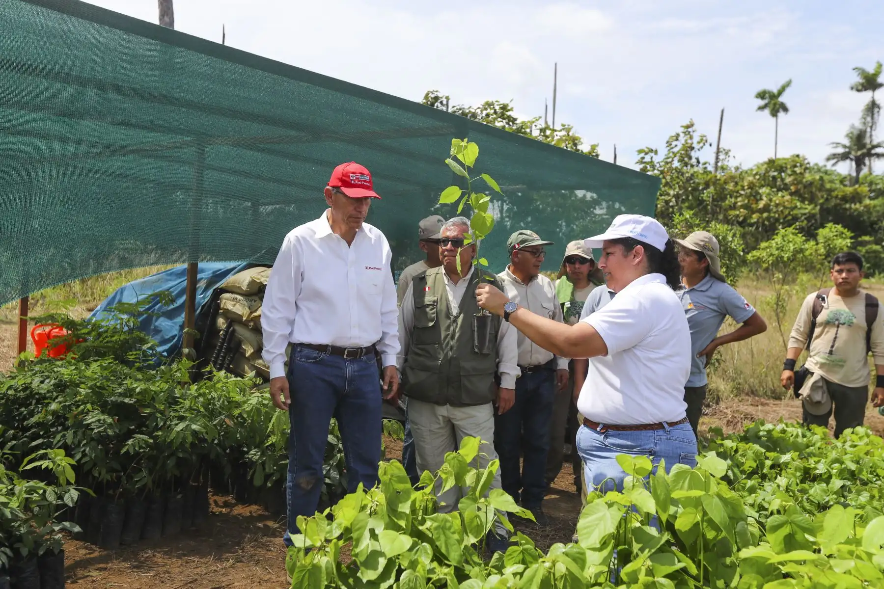 El presidente Martín Vizcarra, supervisó los trabajos de recuperación forestal en la Reserva Nacional Tambopata afectados por la minería ilegal.Foto: ANDINA/ Prensa Presidencia