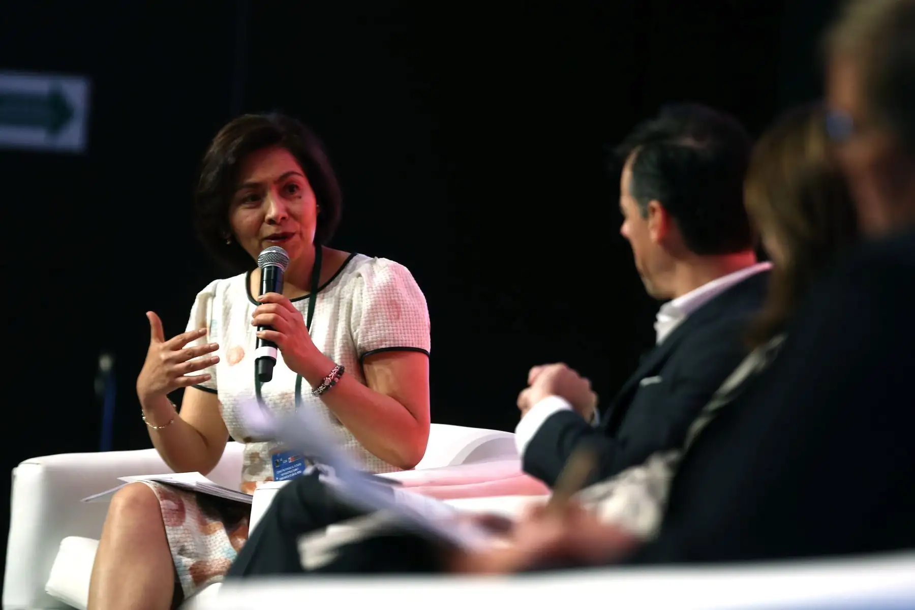 Viviana Caro, representante del Banco Interamericano de desarrollo (BID) en el Perú, expone construyendo el Futuro Infraestructura y crecimiento en el Perú. Foto: ANDINA/Vidal Tarqui