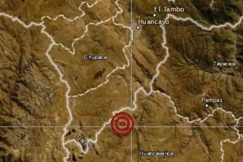 Sismo de magnitud 4.1 remeció esta tarde el sur de la provincia de Huancayo, región Junín.
