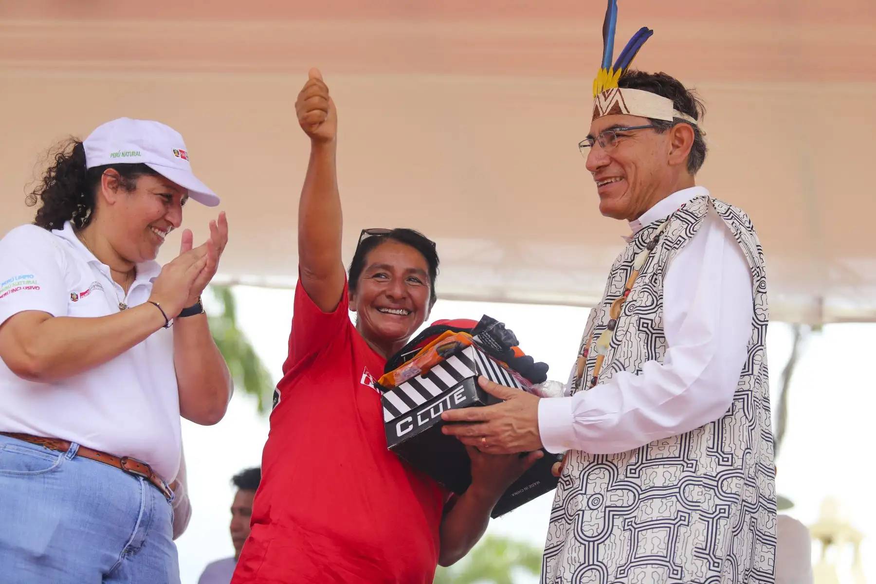 En Madre de Dios, el Jefe de Estado participa en la ceremonia de inicio de obras de proyectos de infraestructura básica del programa Trabaja Perú. Foto: ANDINA/ Prensa Presidencia