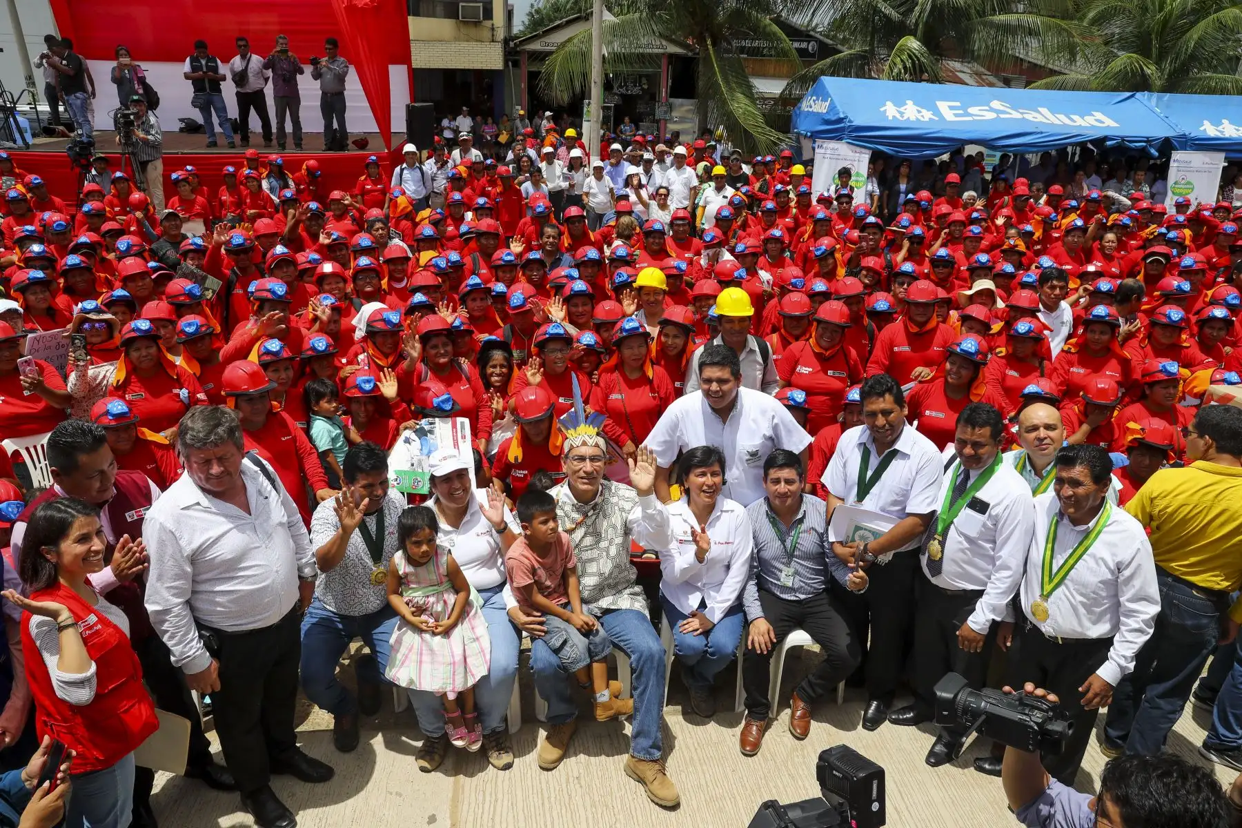 En Madre de Dios, el Jefe de Estado participa en la ceremonia de inicio de obras de proyectos de infraestructura básica del programa Trabaja Perú. Foto: ANDINA/ Prensa Presidencia