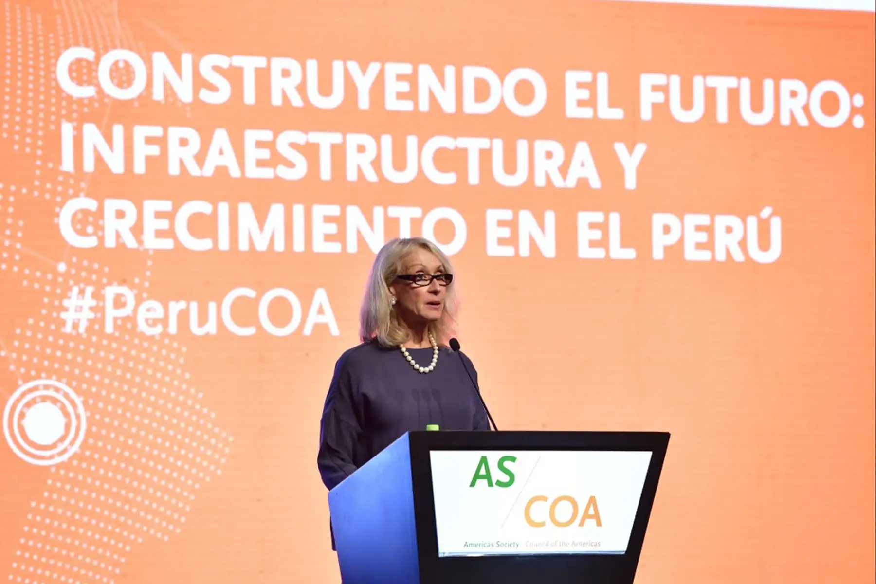 Vicepresidenta de Americas Society & Council of the Americas(AS/COA), Randy Melzi, participa en la conferencia : " construyendo el Futuro Infraestructura y crecimiento en el Perú ".
Foto: Cancillería del Perú