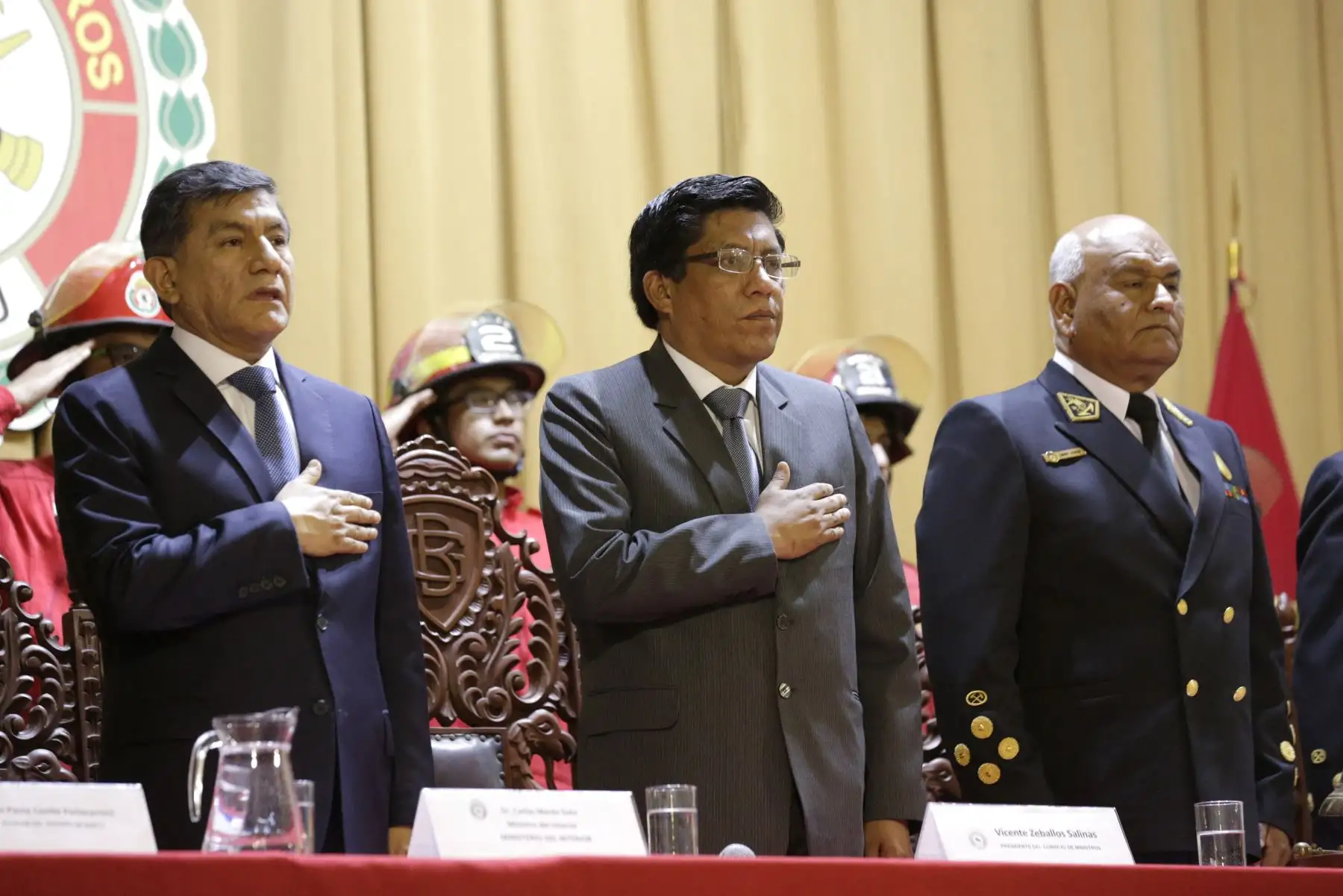 El presidente del Consejo de Ministros, Vicente Zeballos participa en la Sesión solemne en conmemoración del 159.° aniversario de creación de la Primera Compañía de Bomberos Voluntarios del Perú y Día del Bombero Voluntario Peruano.
Foto: PCM