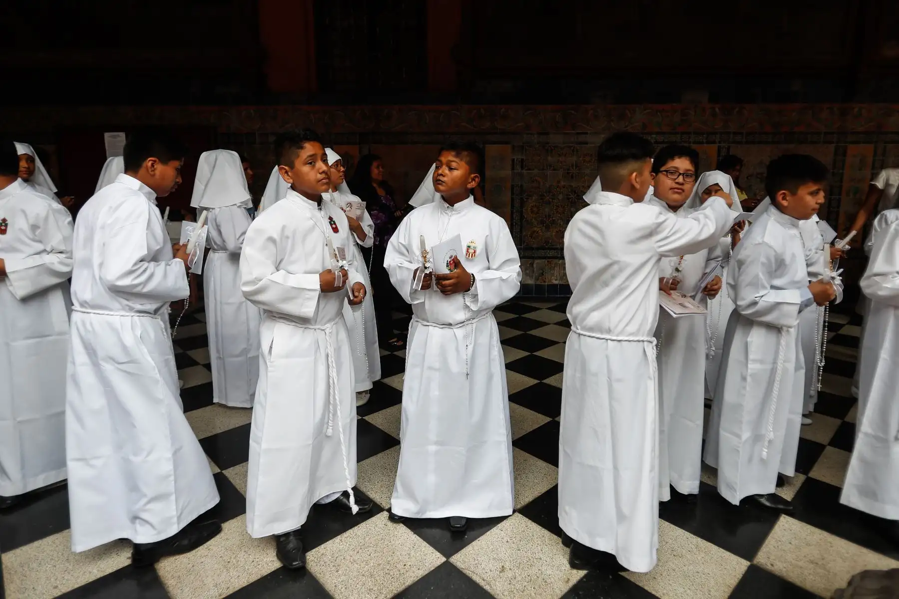 Primera Comunión en Iglesia La Merced de Lima. Foto: ANDINA/Renato Pajuelo
