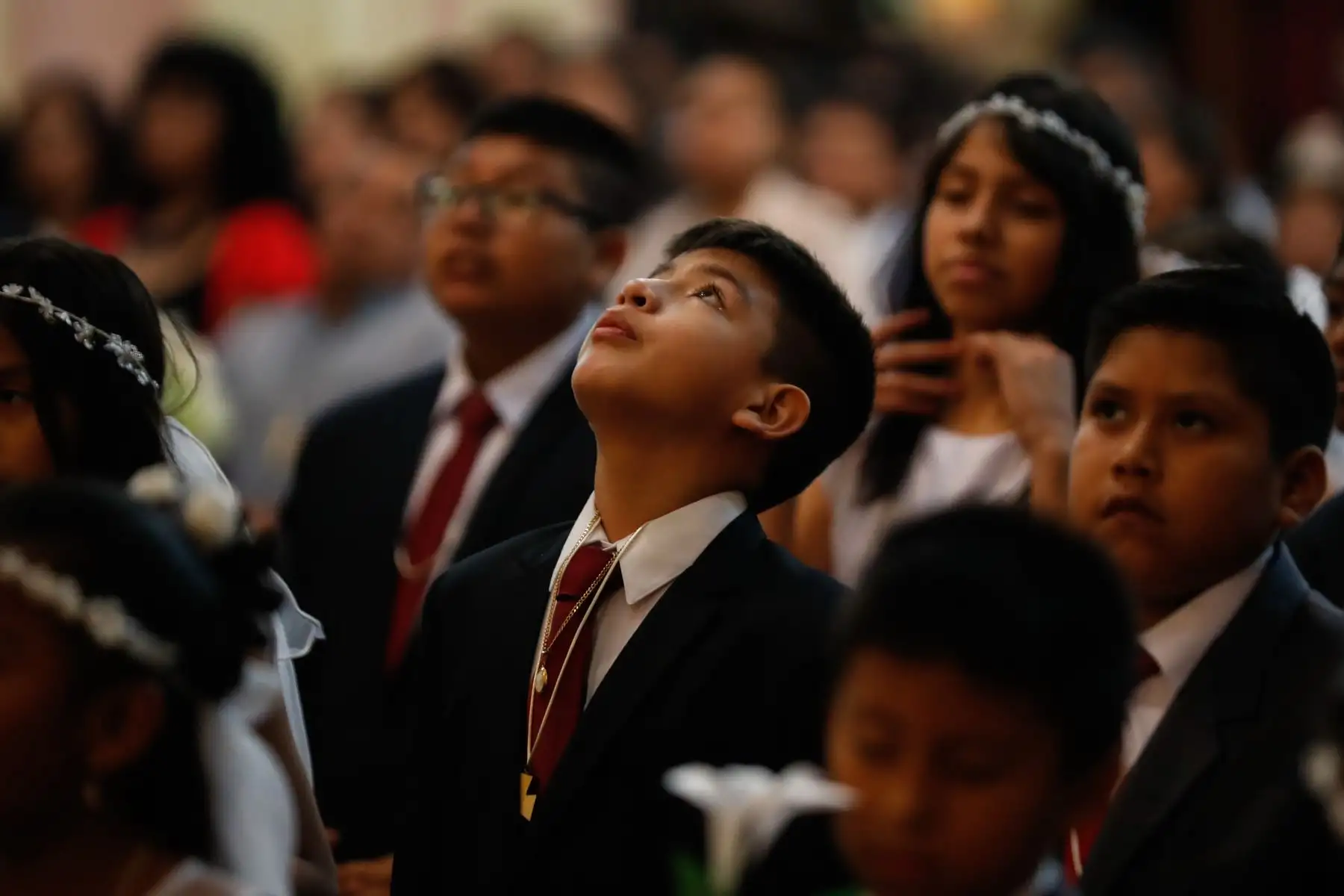 Celebración  de la Inmaculada Concepción con bautizos y primera comunión en las iglesias católicas del Perú. 
Foto: ANDINA/Renato Pajuelo