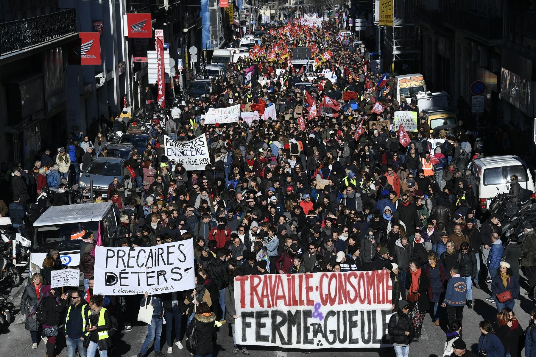 Huelga en Francia. Foto: AFP.