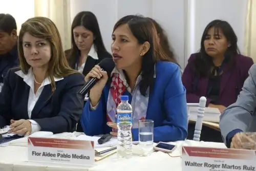 Ministra de Educación, Flor Pablo Medina.