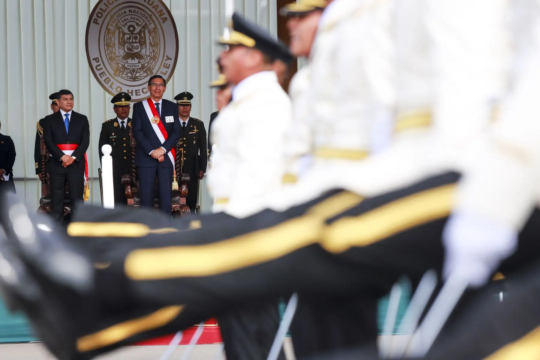 El presidente de la República,Martín Vizcarra, paticipó de la ceremonia de clausura del año académico y graduación de 164 alféreces promoción 2020 “Comandante PNP Felipe Carmelo Andrade Arroyo”, de la escuela de oficiales de la Policía Nacional del Perú.
Foto: ANDINA/ Prensa Presidencia