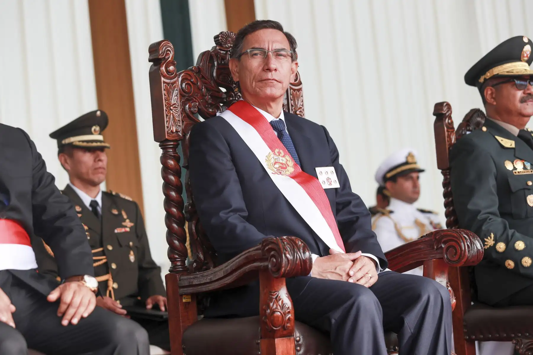 El presidente de la República,Martín Vizcarra, paticipó de la ceremonia de clausura del año académico y graduación de 164 alféreces promoción 2020 “Comandante PNP Felipe Carmelo Andrade Arroyo”, de la escuela de oficiales de la Policía Nacional del Perú.
Foto: ANDINA/ Prensa Presidencia