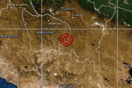 A 12 kilómetros al sur del distrito de Haquira, en la provincia apurimeña de Cotabambas, se localizó el epicentro de sismo.