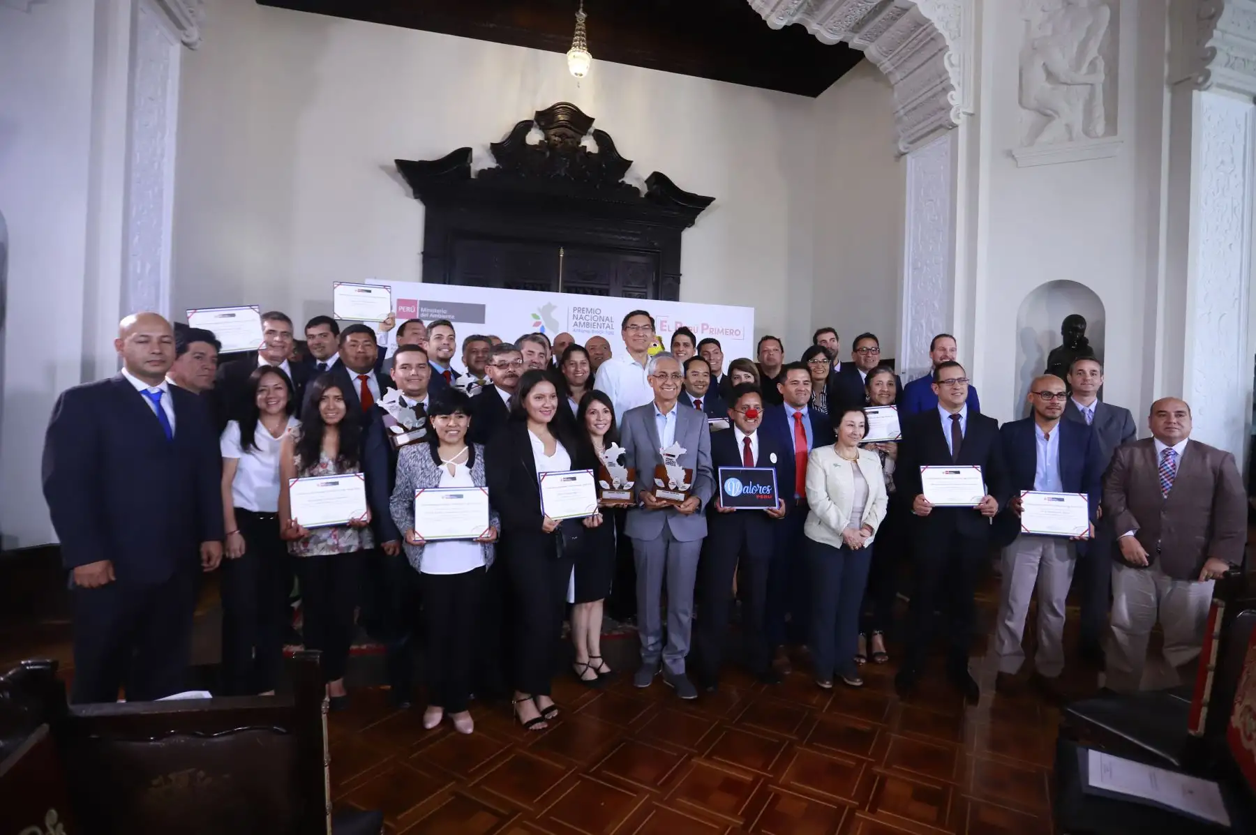 Presidente de la República, Martín Vizcarra, preside la ceremonia de entrega del Premio Nacional Ambiental Antonio Brack Egg.
Foto: ANDINA/ Prensa Presidencia