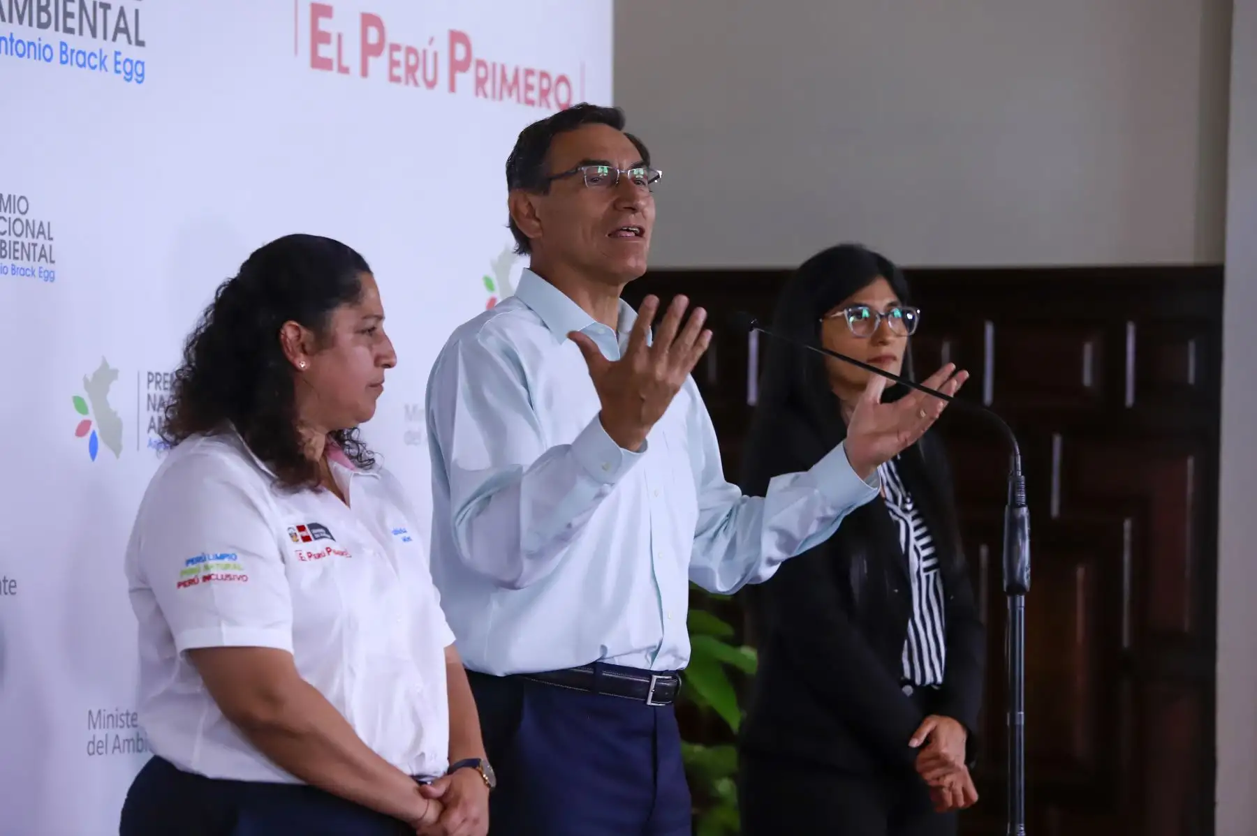 Presidente de la República, Martín Vizcarra, preside la ceremonia de entrega del Premio Nacional Ambiental Antonio Brack Egg.
Foto: ANDINA/ Prensa Presidencia