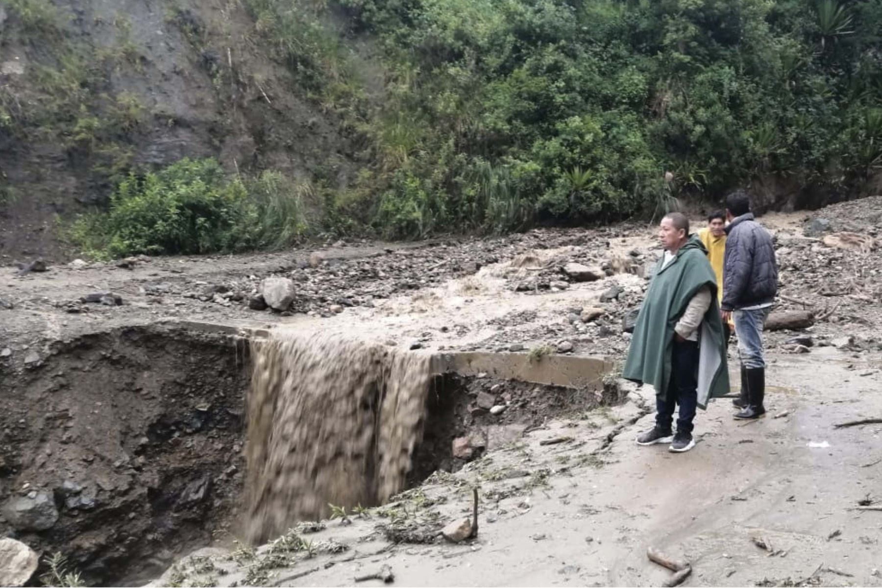 El distrito de Cholón, ubicado en la provincia del Marañón, región Huánuco, se encuentra incomunicado debido al desborde del río Oso. Foto: Cortesía