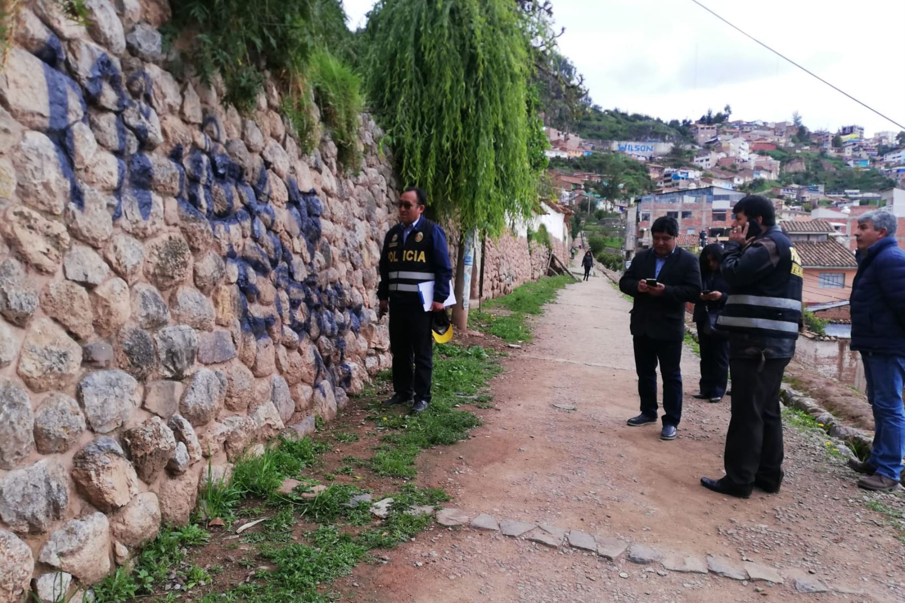 Desconocidos pintan con aerosol muro de origen inca en la ciudad de Cusco CucoANDINA/Difusión