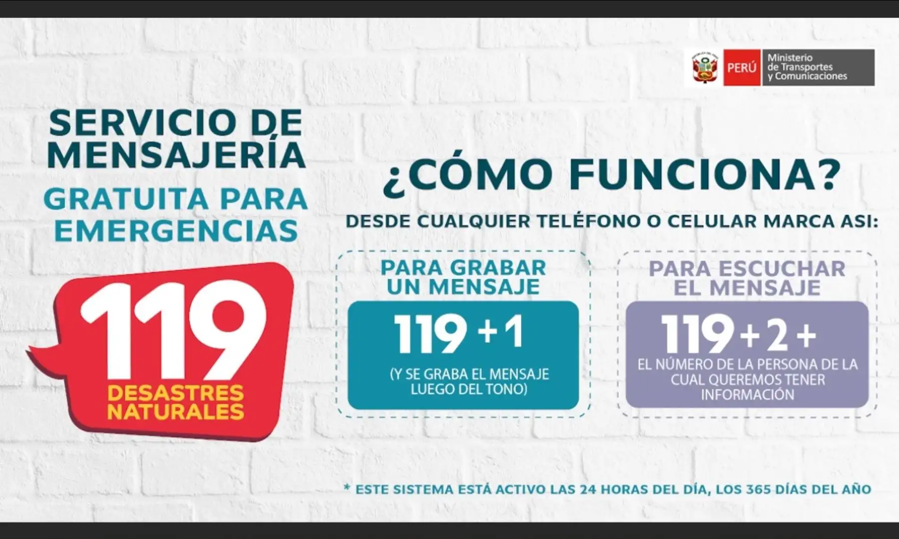 MTC optimiza el servicio de mensajería gratuita 119 en casos de emergencia.