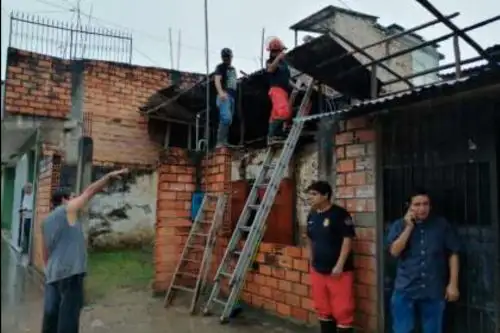 Vientos fuertes provocaron la voladura de techos en la provincia de Moyobamba, región San Martín. Foto: ANDINA/Difusión
