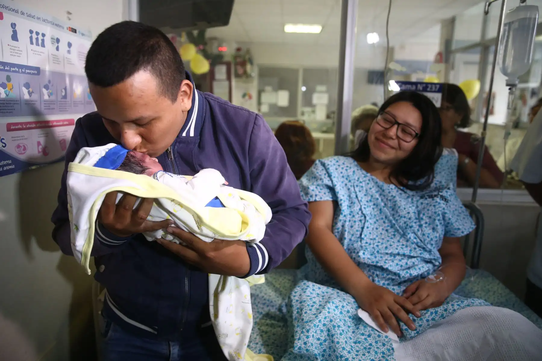 El Instituto Nacional Materno Perinatal, presenta los primeros bebés nacidos en el Año nuevo 2020. primer bebé Giovani Daniel. Foto: ANDINA/Vidal Tarqui
