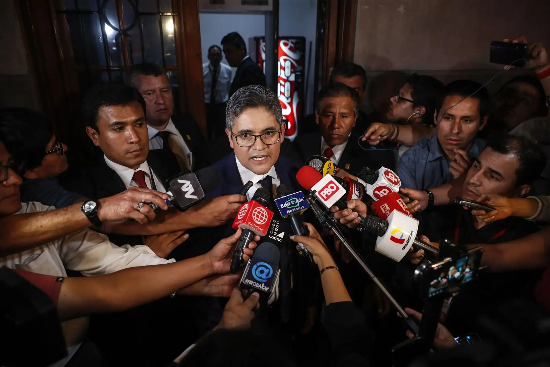 Fiscal José Domingo Pérez declara a la prensa. Foto: ANDINA/Renato Pajuelo