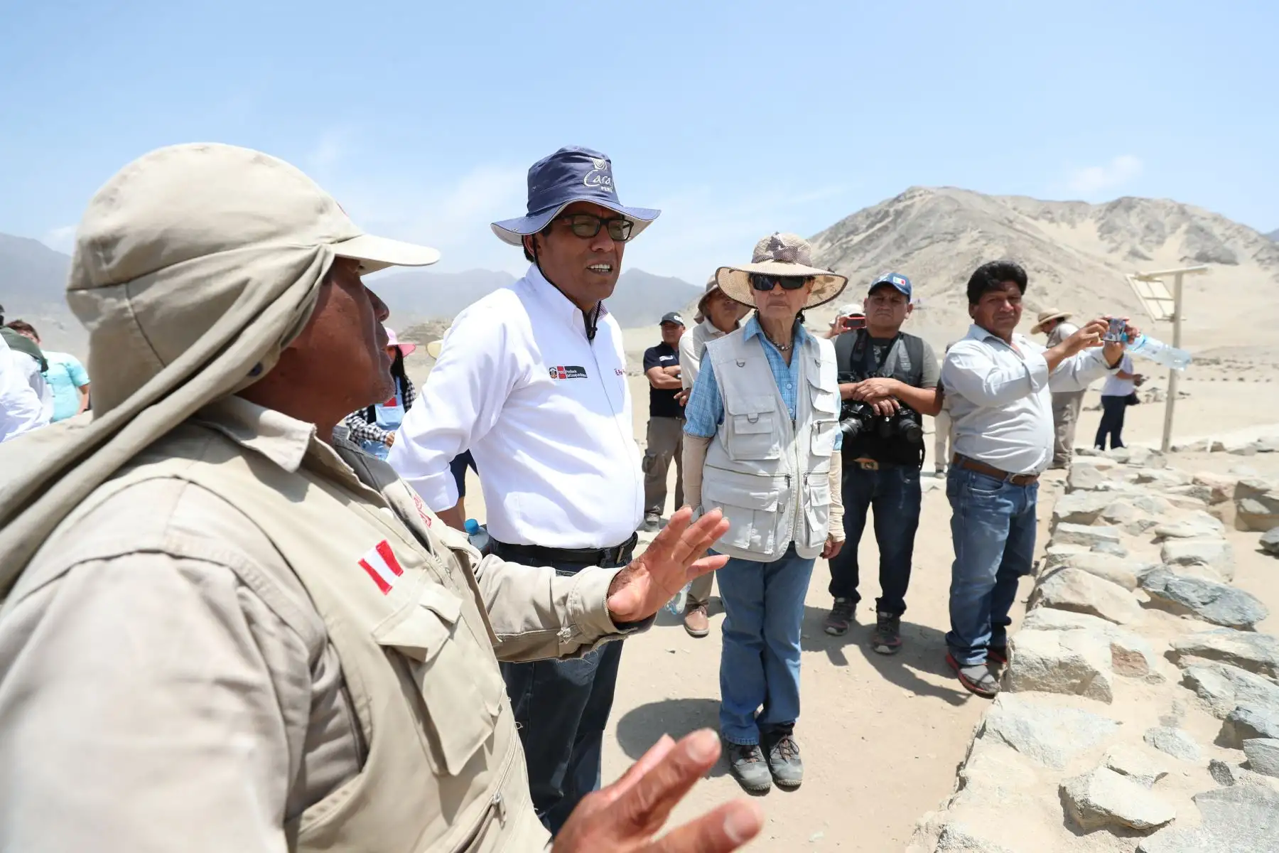 Presidente del Consejo de Ministros, Vicente Zeballos , llegó a la Ciudad Sagrada de Caral, para inspeccionar junto a su directora, Ruth Shady, los trabajos arqueológicos y académicos que se impulsan en el lugar.
Foto: ANDINA/PCM