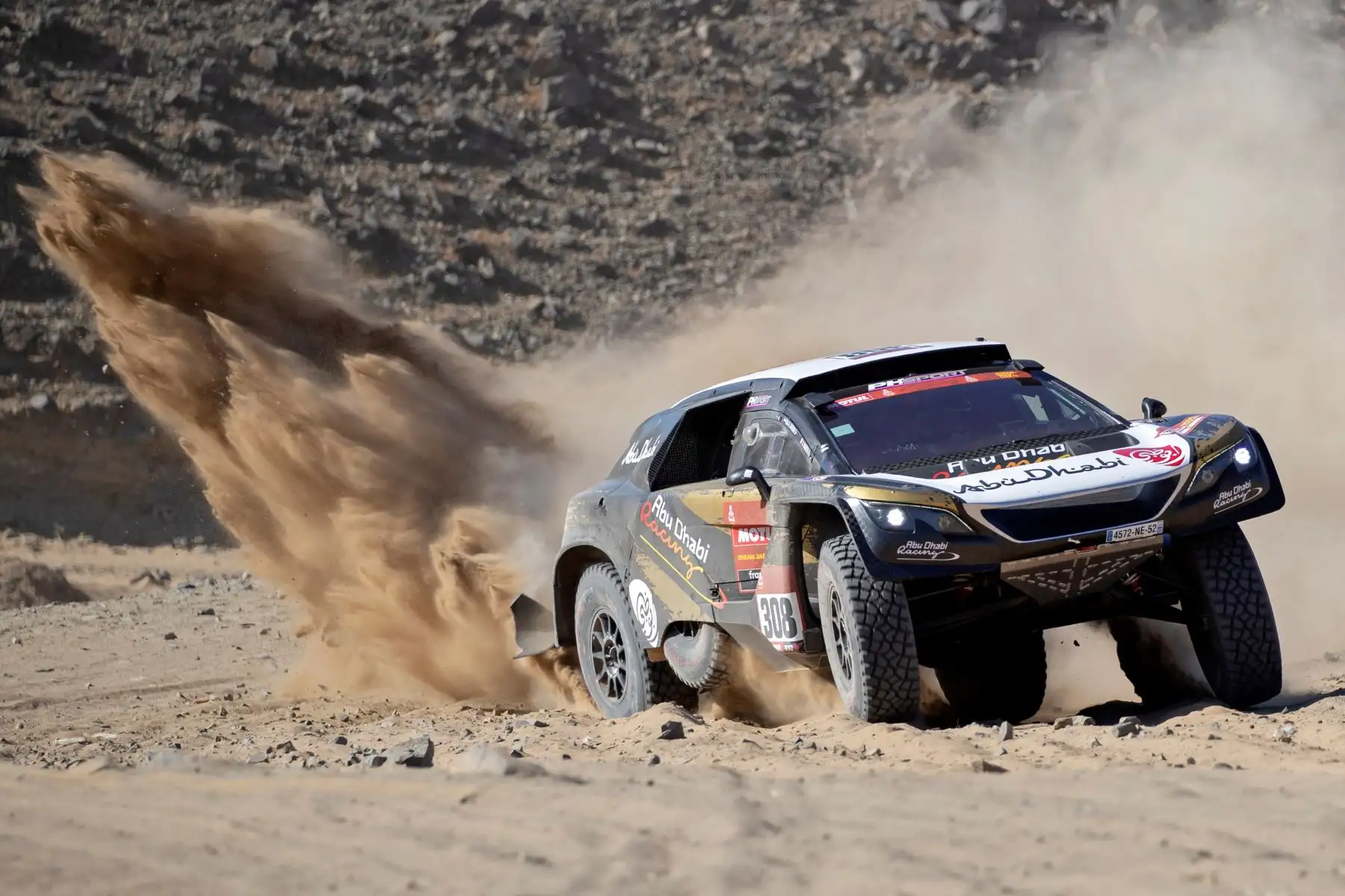 El piloto de los EAU Khalid al Qassimi de PH-Sport en acción durante la primera etapa del Rally Dakar 2020 de Jeddah a Al Wajh, Arabia Saudita.
Foto: AFP