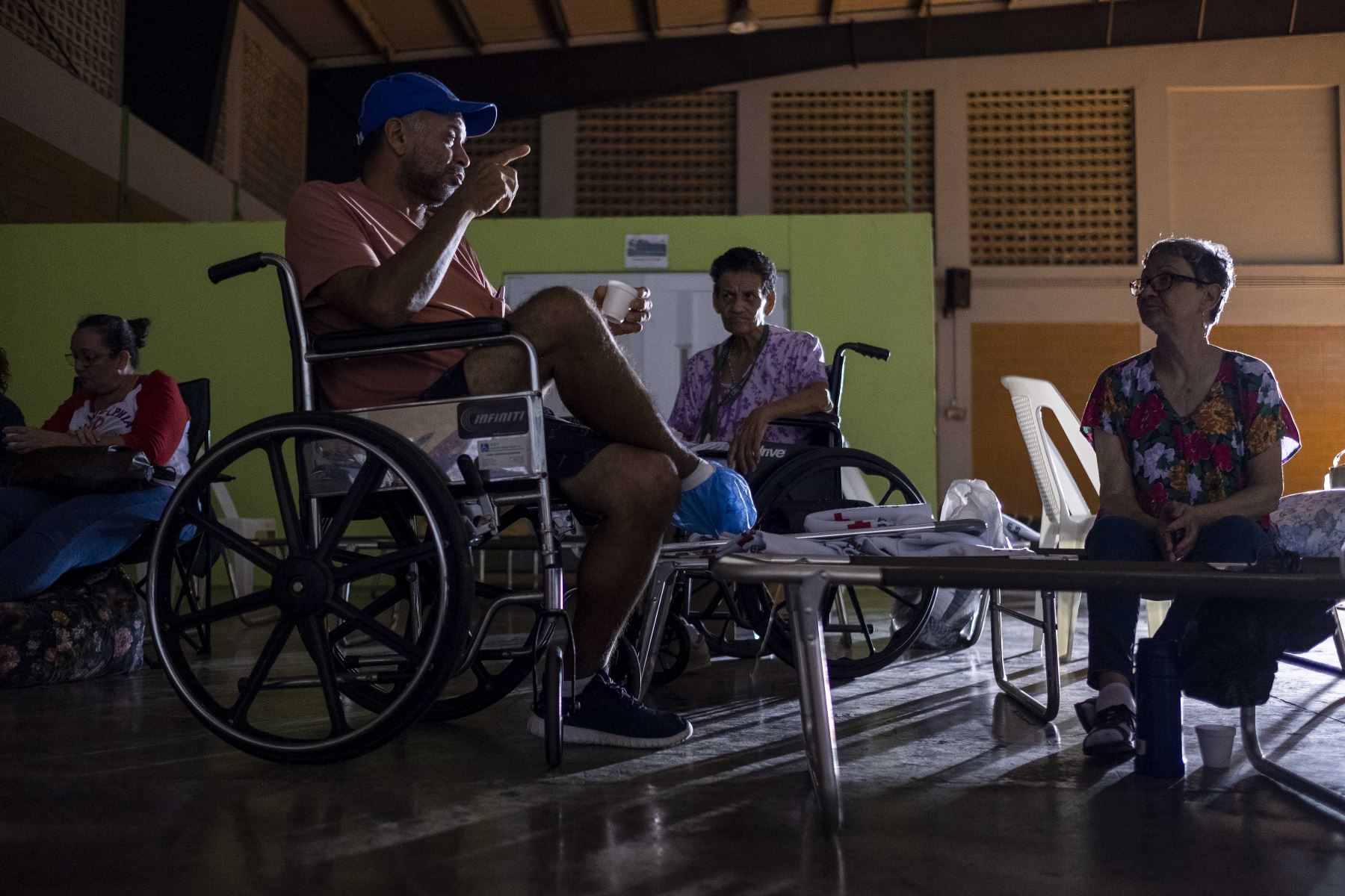 Refugio establecido después de que un terremoto de 6,5 dañó varias casas en Guánica, Puerto Rico. Foto: AFP