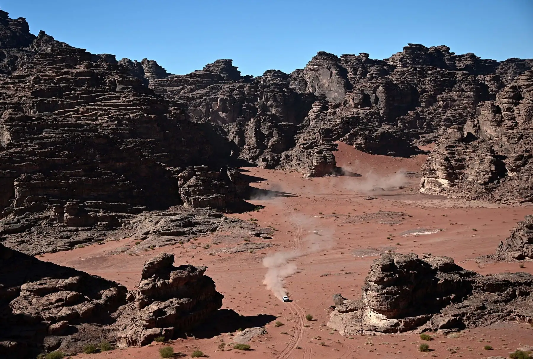 Yasir Seaidan de Arabia Saudita compite durante la Etapa 3 del Dakar 2020 alrededor de Neom, Arabia Saudita.
Foto:AFP