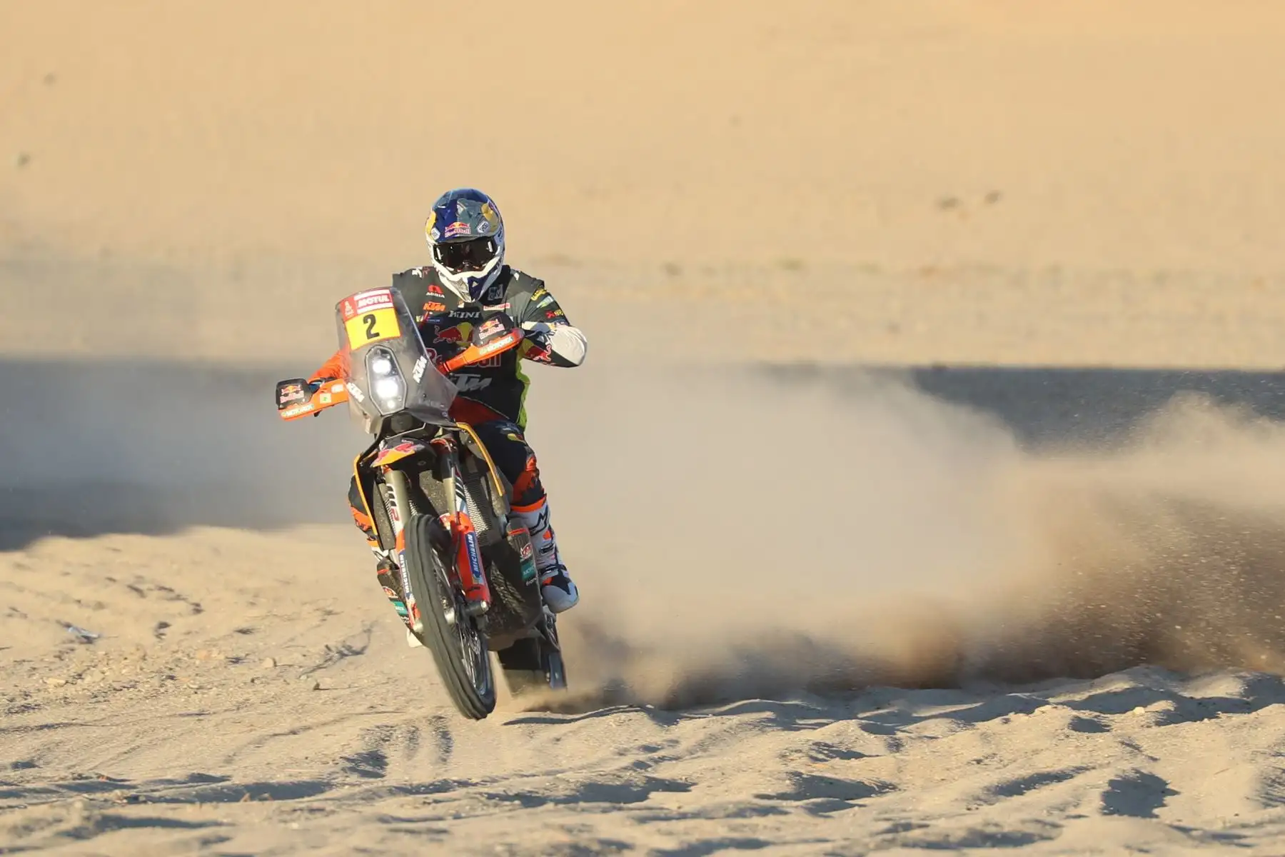 El austríaco Matthias Walkner (Red Bull, KTM Factory Team) en acción durante la etapa tres del Dakar Rally 2020, Neom, en Arabia Saudita.
Foto: AFP